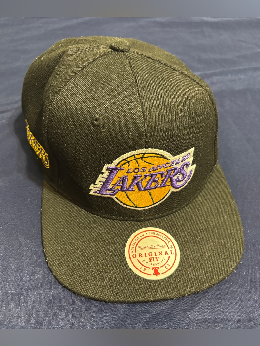 Mitchell & Ness Los Angeles Lakers Black SnapBack Hat